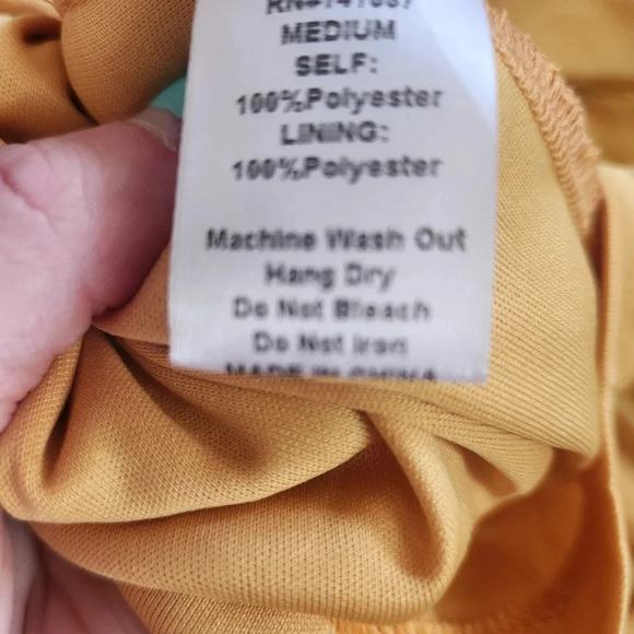 NWT The Impeccable Pig Mustard Mini Dress, Size M. - Picture 9 of 9